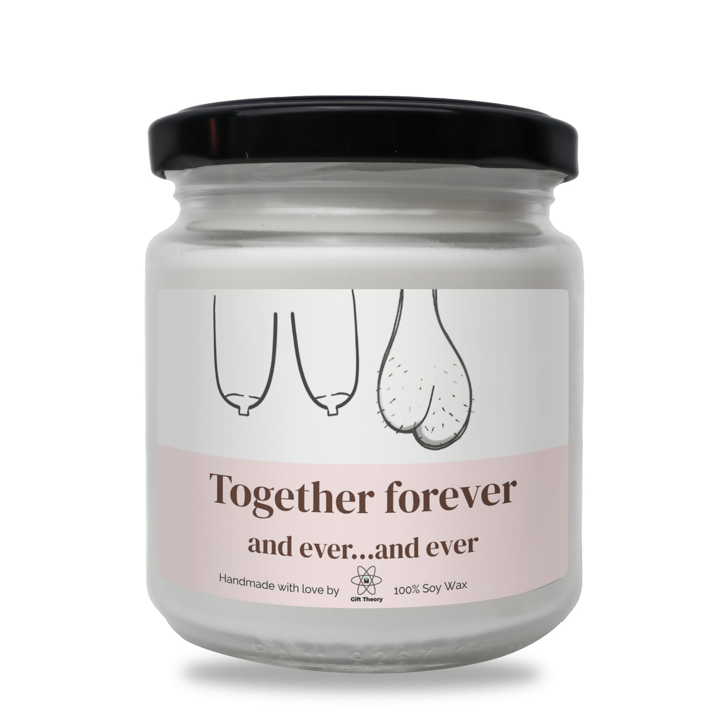 Ароматна соева свещ с надпис „Together forever and ever...and ever“ — подарък от Gift Theory