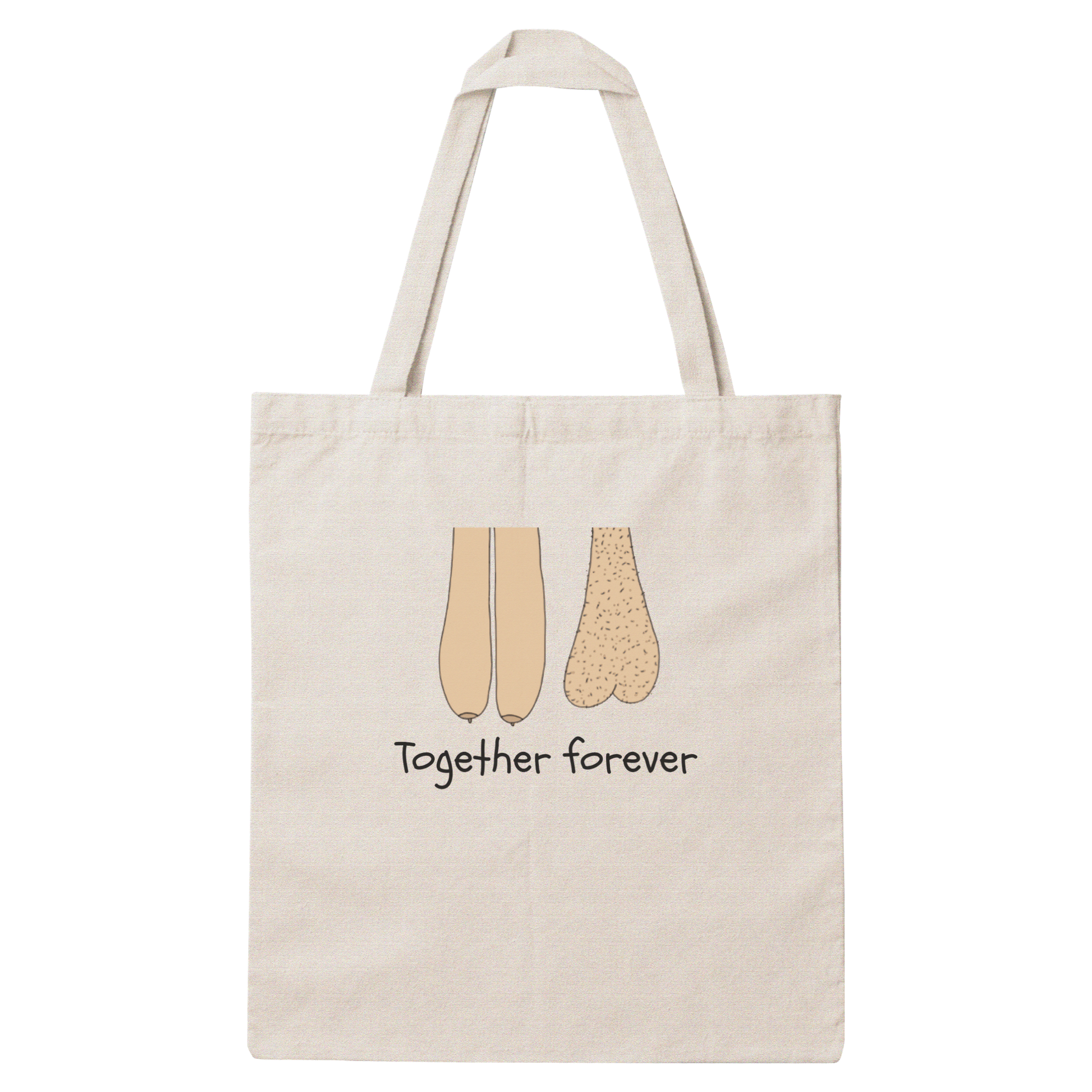 Платнена чанта с надпис „Together forever" — подарък от Gift Theory, ръчно изработена в Банско